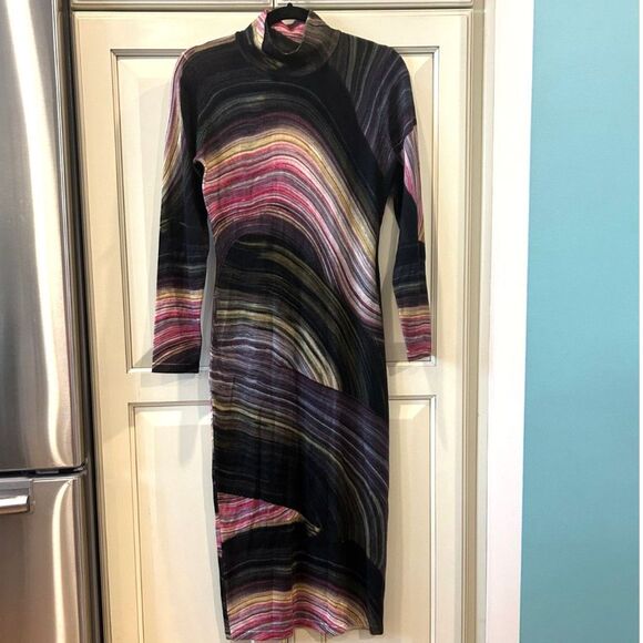 Vintage Diane von Furstenberg Abstract Print Merino Wool Dress - Size Small - Picture 2 of 11